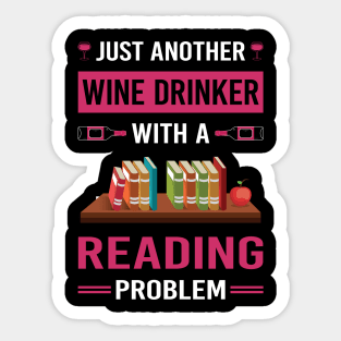 Wine Drinker Reading Book Books Sticker